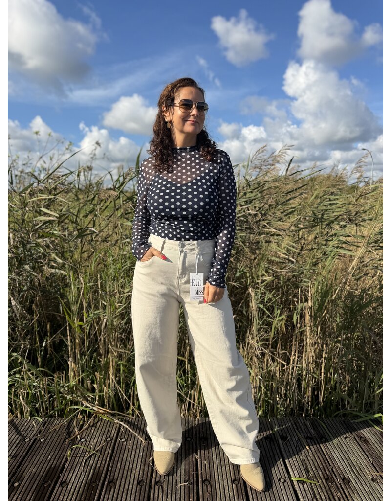 DANA FLOREA Mesh Top Dots Blauw