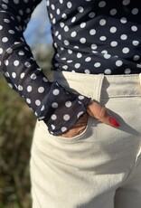DANA FLOREA Mesh Top Dots Blauw