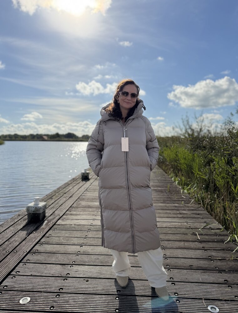 Da Winterjas Gewatteerd Taupe