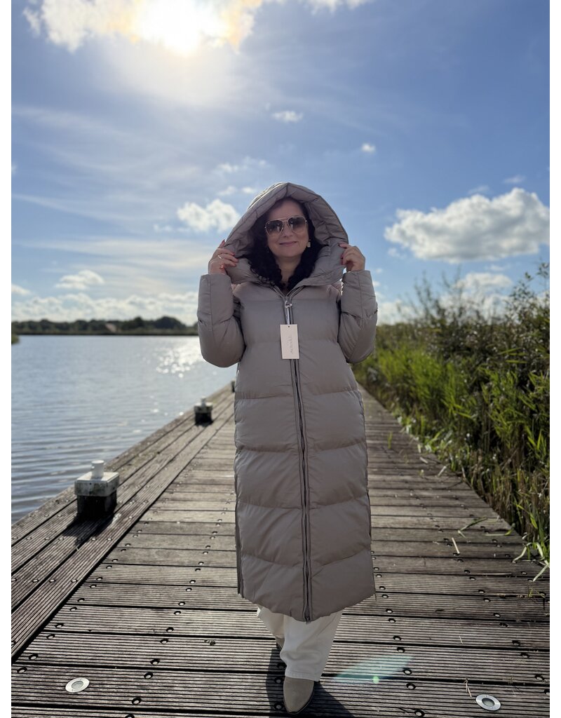 Da Winterjas Gewatteerd Taupe
