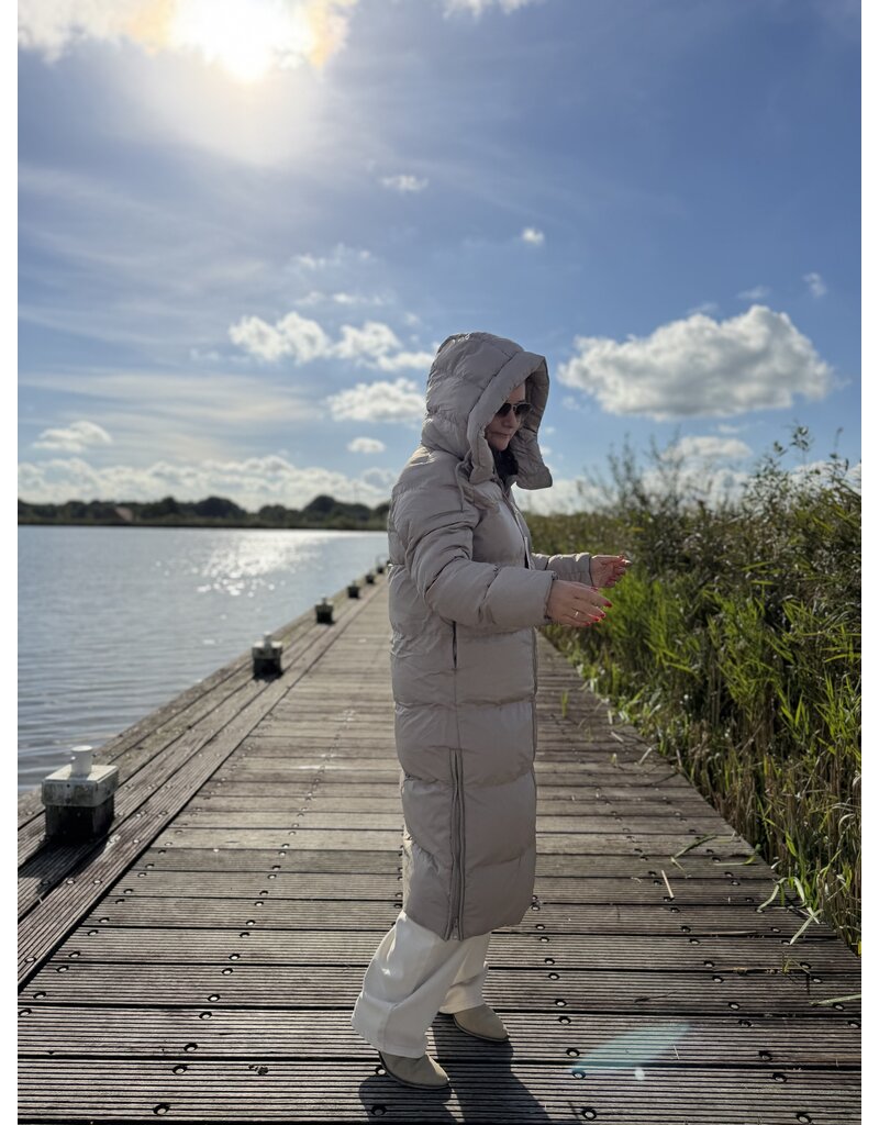 Da Winterjas Gewatteerd Taupe