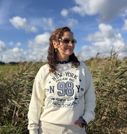 DANA FLOREA Sweater New York Beige/Blauw