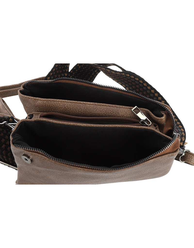 DANA FLOREA Dark Camel Schoudertasje New York