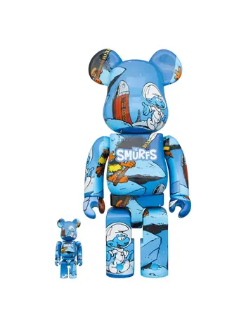 Bearbrick 400% + 100% Bearbrick - The Astrosmurf