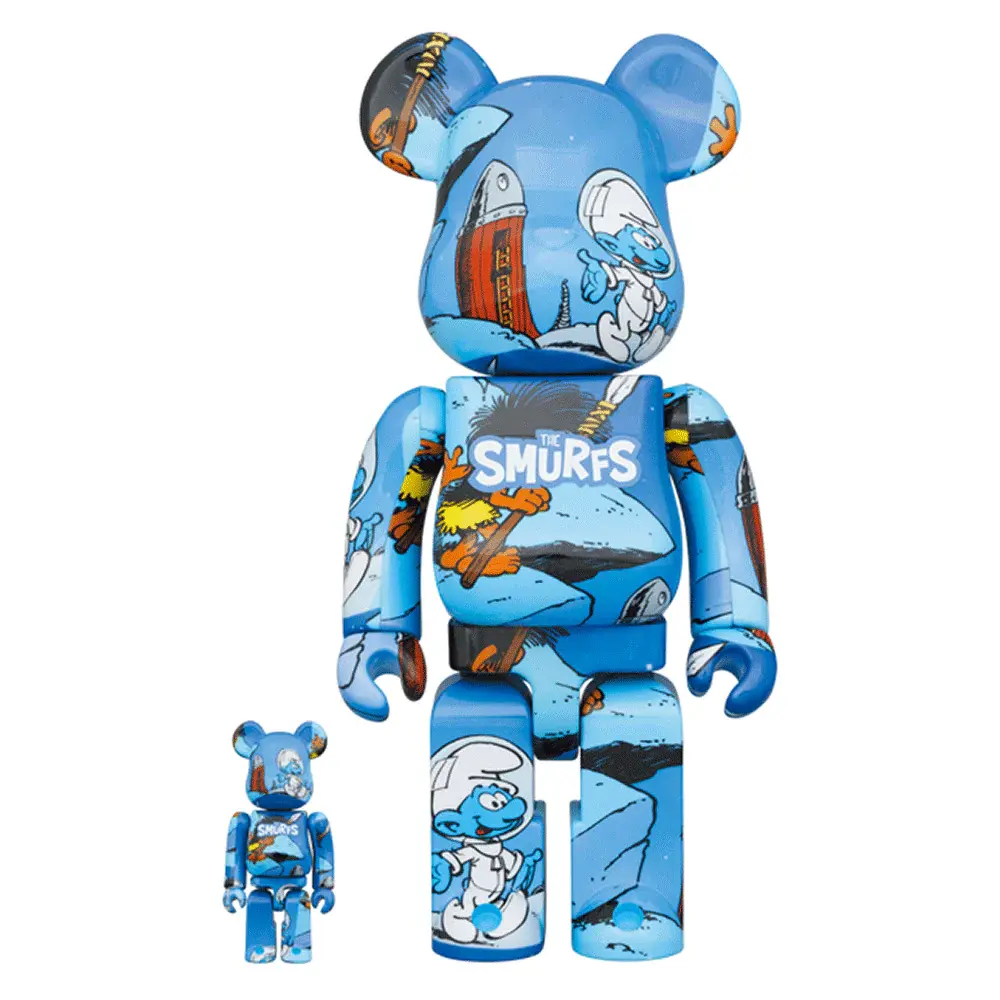 Bearbrick 400% + 100% Bearbrick - The Astrosmurf