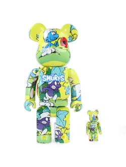 Bearbrick 400% + 100% Bearbrick - The Purple Smurfs