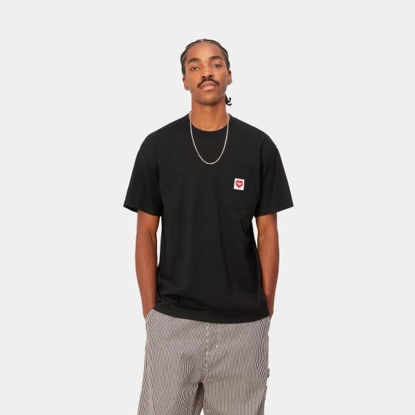 Pocket Heart Tee Zwart