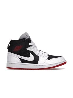 Jordan 1 Mid Utility Canvas White Black Gym Red