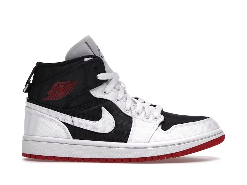 Jordan 1 Mid Utility Canvas White Black Gym Red
