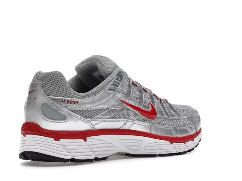 Nike P-6000 Metallic Silver Gym Red