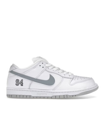 Nike SB Dunk Low Supreme 94 White Metallic Silver