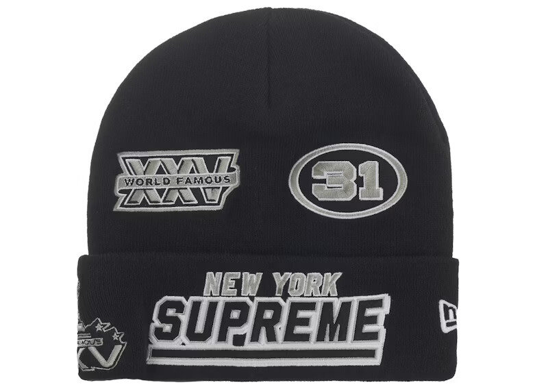 X New Era Football Beanie Black - Frontstreet