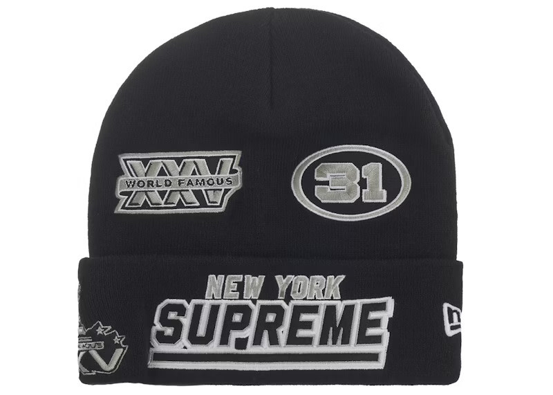 X New Era Football Beanie Black - Frontstreet