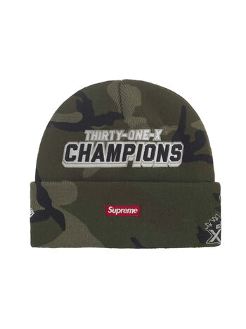 Supreme X New Era Football Beanie Woodland Camo