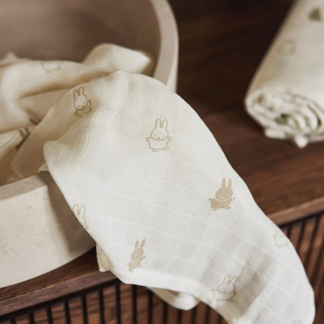 Hydrofiele Doek Small 70x70cm Happy Nijntje Nougat (3pack)