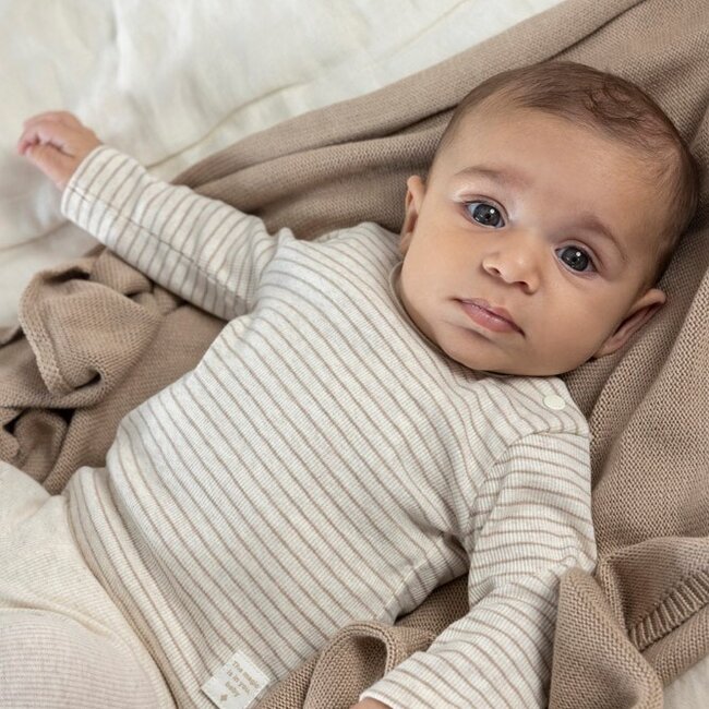 Longsleeve rib streep  The Magic is in You Taupe