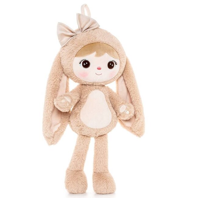 Doll Fluffy Bunny Met Strik Beige