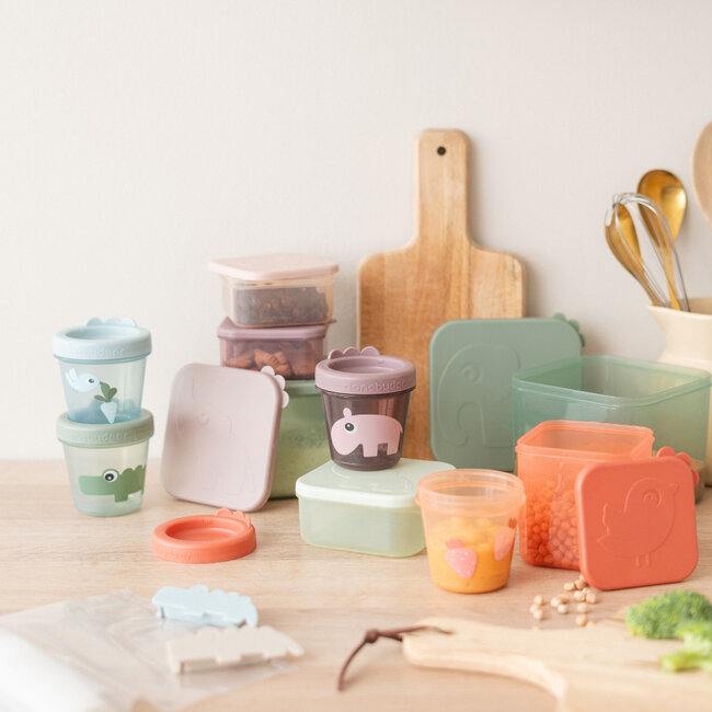 Bewaarpotjes Set van 3 Croco Green