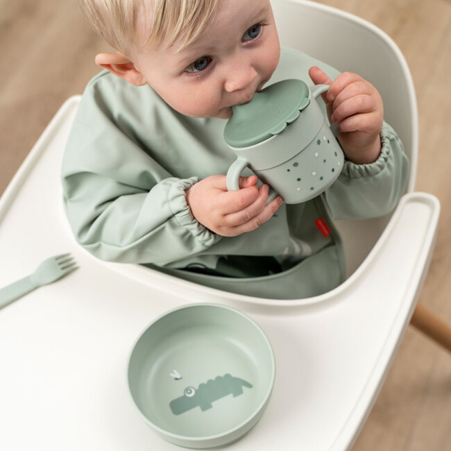 Slab met Mouw Croco Green