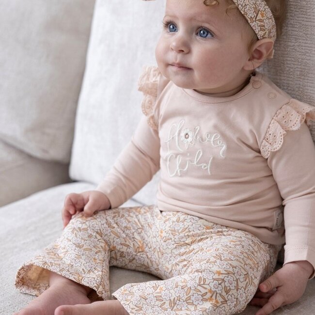 Flare Broek Aop Flower Field Creme