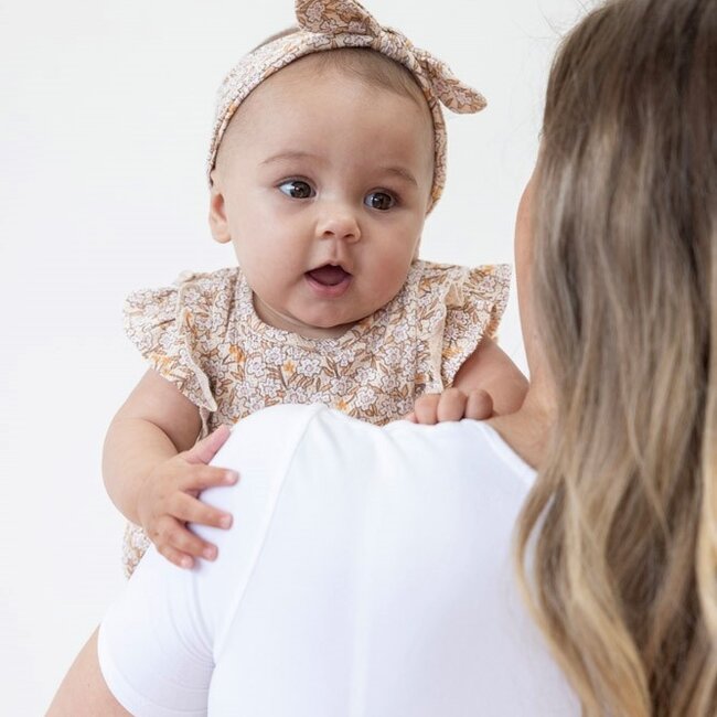 Jurk Ruches Aop Flower Field Creme