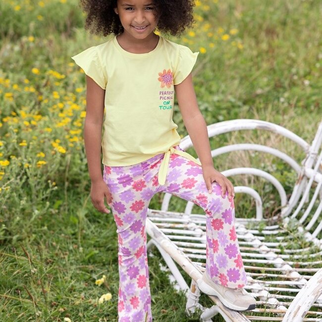 Flared Broek Aop Picknick Perfect Koraal