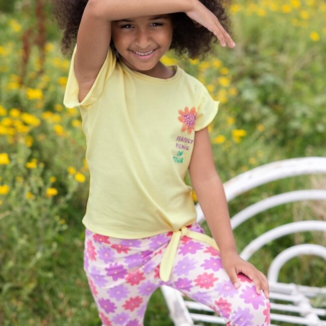 Flared Broek Aop Picknick Perfect Koraal