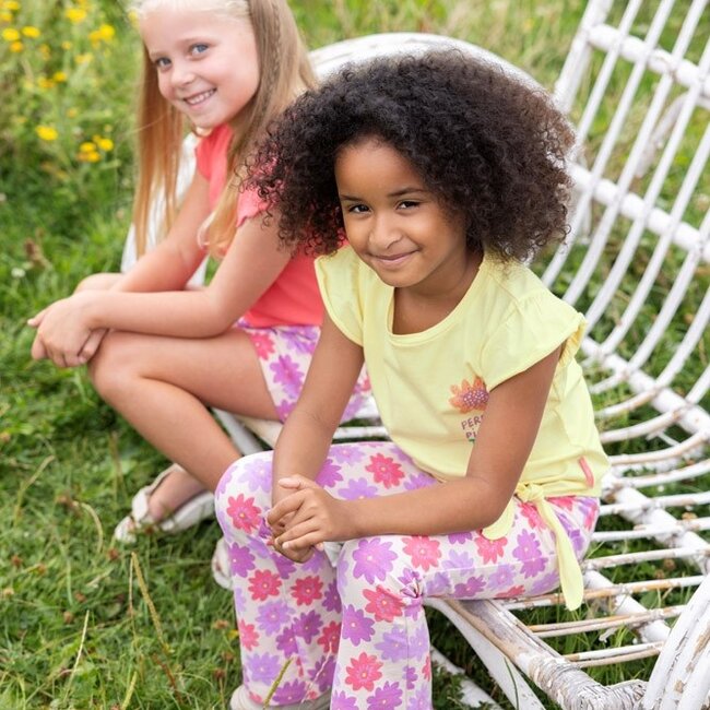 Flared Broek Aop Picknick Perfect Koraal