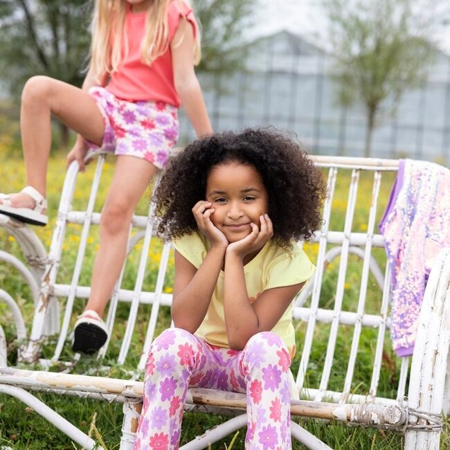 Flared Broek Aop Picknick Perfect Koraal