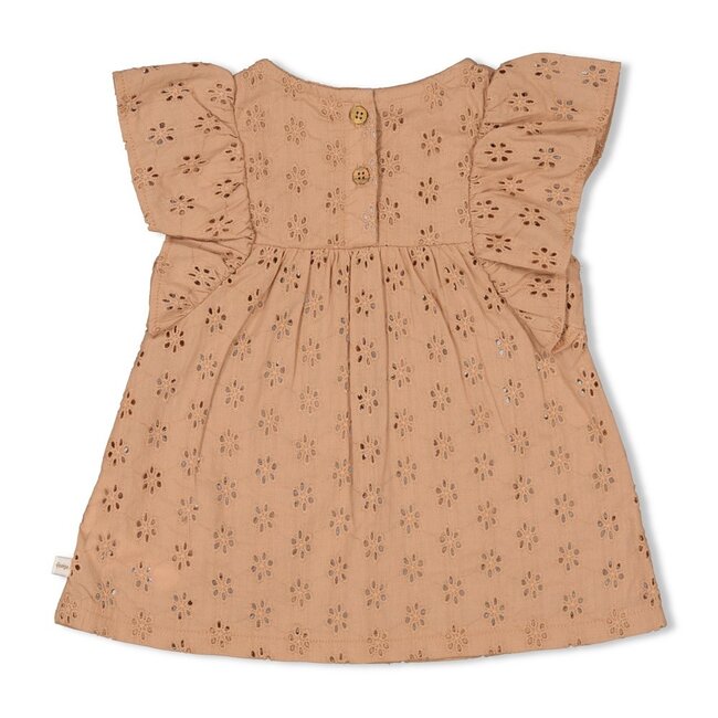 Jurk + Slip Broderie Summer Woven Bruin