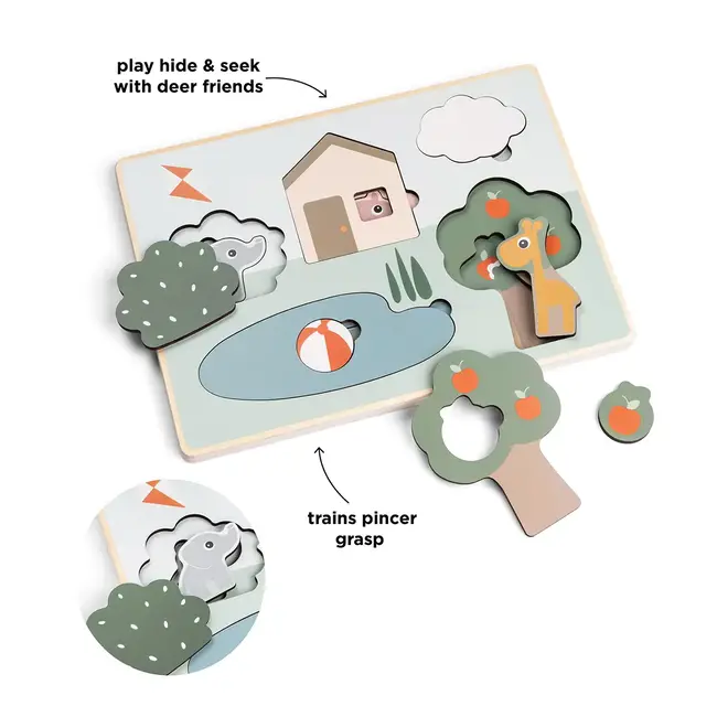 Houten laagjes puzzel Deer friends