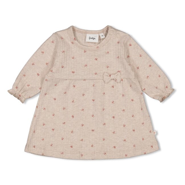 Jurk Rib Aop Morning Sun Taupe Melange