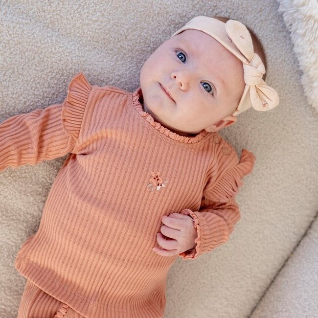 Broek Ajour Rib Morning Sun Roze