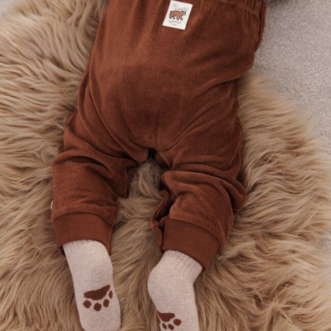 Tuinbroek Velours Rib Wild World Bruin
