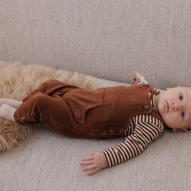 Tuinbroek Velours Rib Wild World Bruin