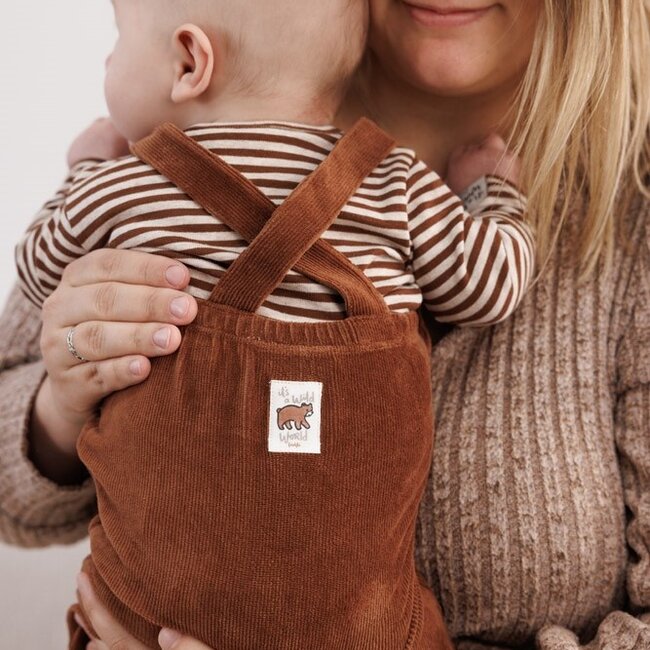 Tuinbroek Velours Rib Wild World Bruin