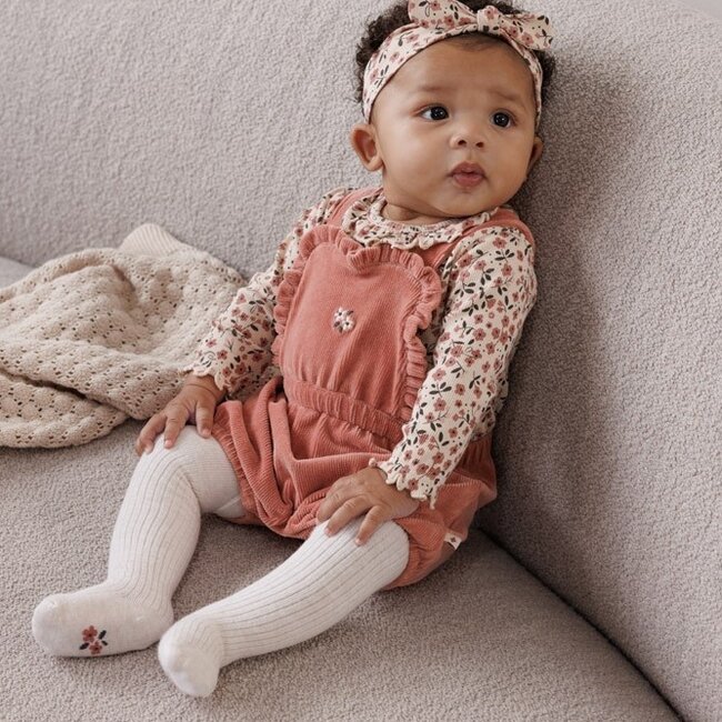 Romper Rib Aop Woodland Bloom Offwhite