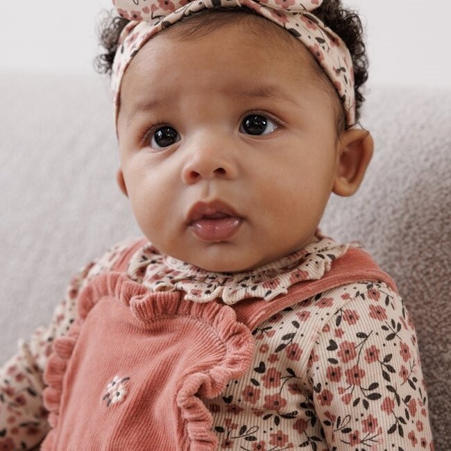 Romper Rib Aop Woodland Bloom Offwhite