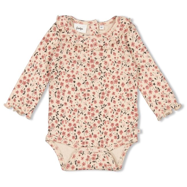 Romper Rib Aop Woodland Bloom Offwhite