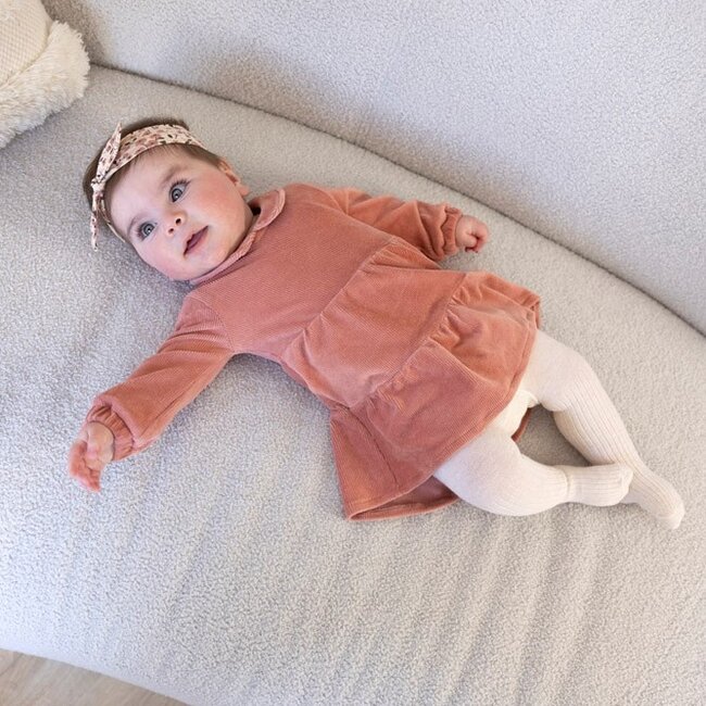 Jurk Velours Rib Woodland Bloom Mauve