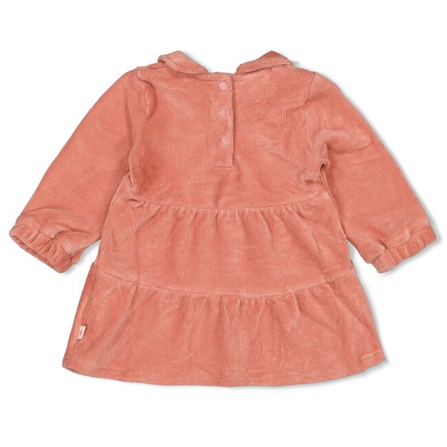 Jurk Velours Rib Woodland Bloom Mauve