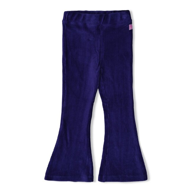 Flared Broek Velours Rib Wild Soul Indigo