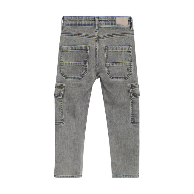 Jeans Straight Cargo Fit Used-Grey Denim