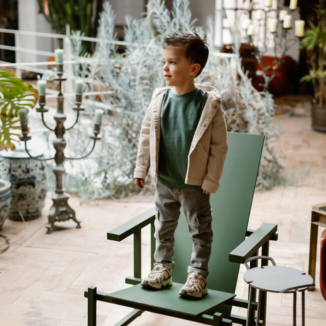 Jeans Straight Cargo Fit Used-Grey Denim