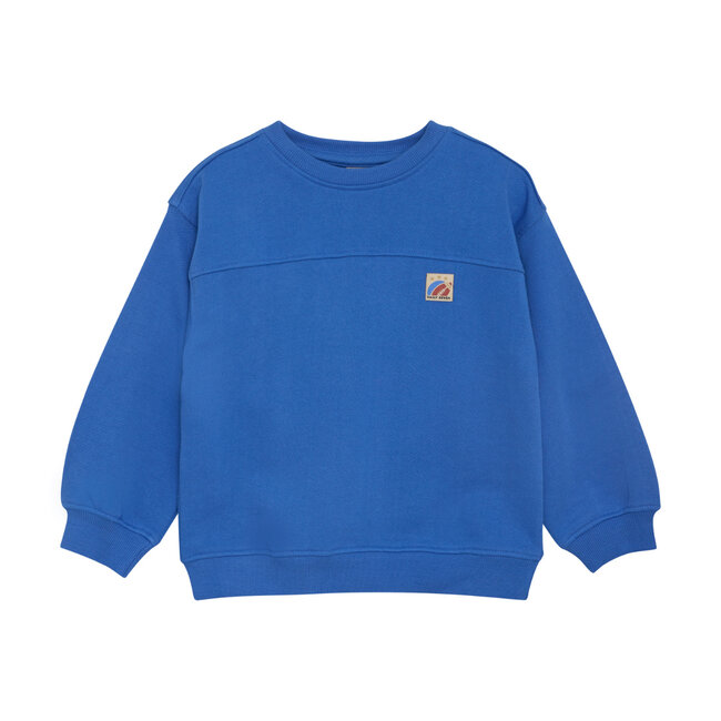 Oversized Sweater Textprint Dusty Kobalt