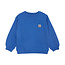 Oversized Sweater Textprint Dusty Kobalt