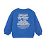 Oversized Sweater Textprint Dusty Kobalt