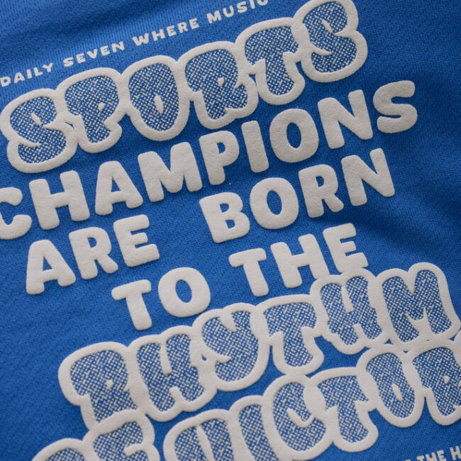 Oversized Sweater Textprint Dusty Kobalt