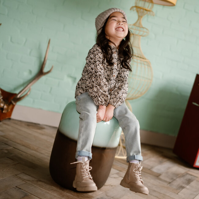 Jeans Mom Fit Heart Pocket Medium Denim