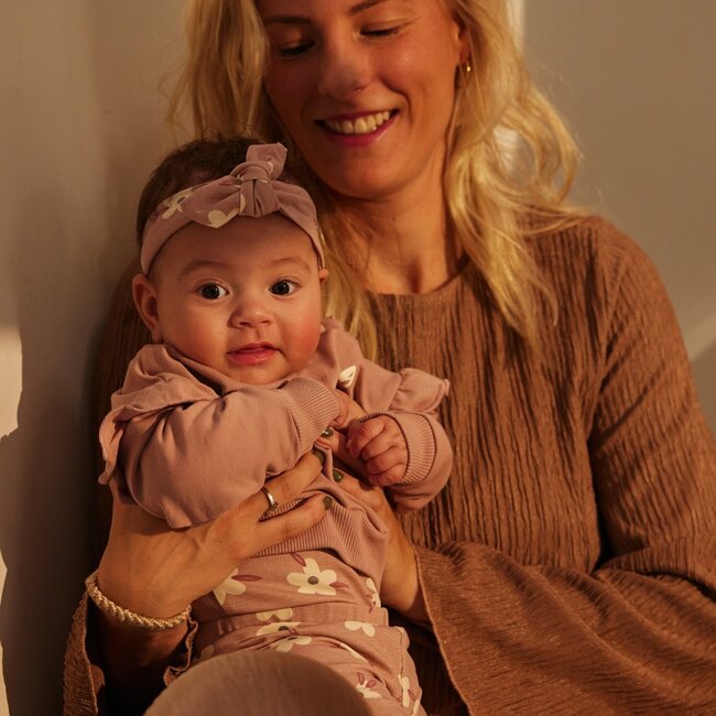 2-Delige Set Met Haarband Little Flower Light Mauve